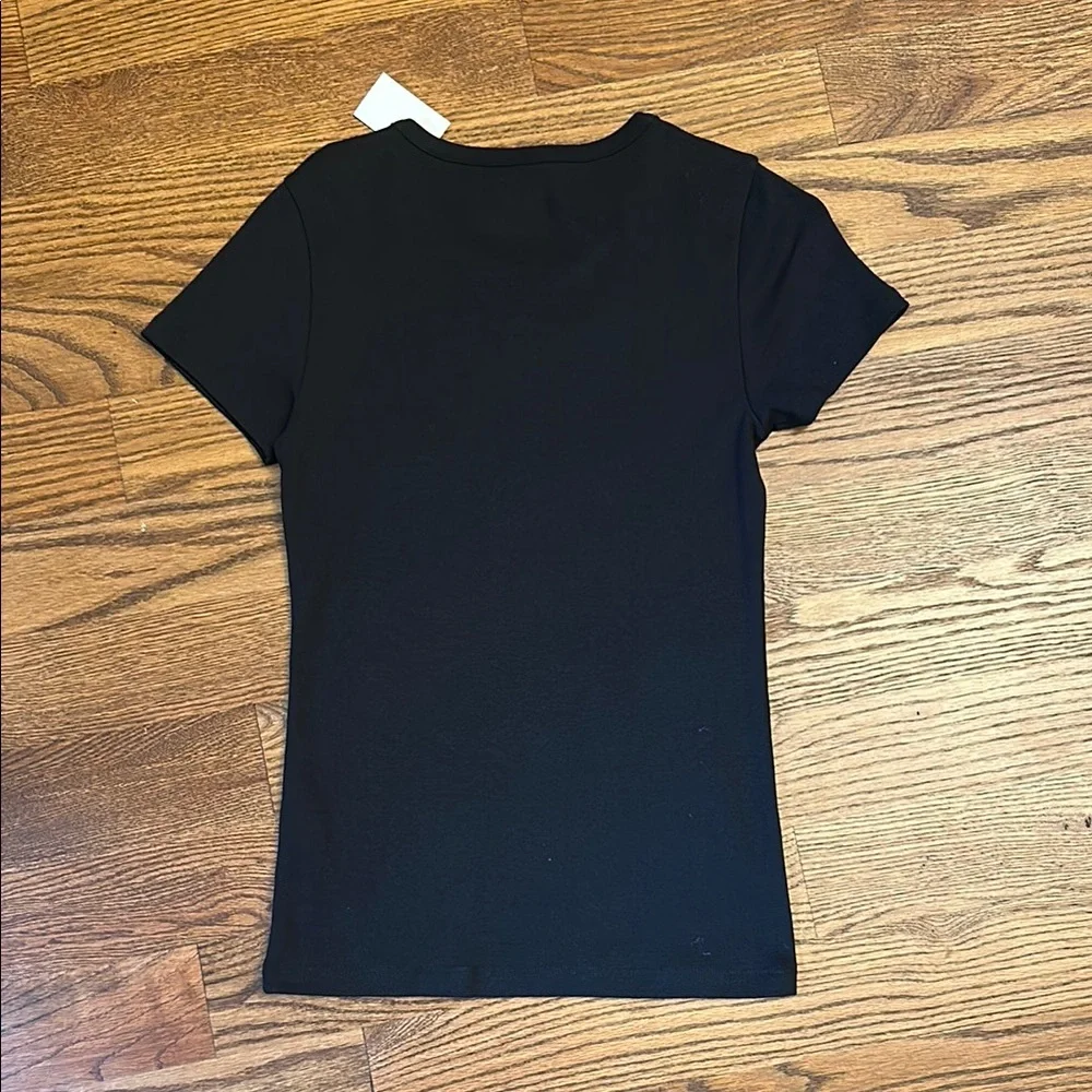NWT J. Crew Factory Black Short Sleeve Tee; M - Picture 3 of 3